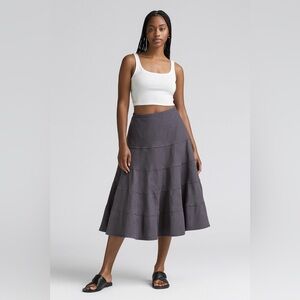 Soft Surroundings Charcoal Linen Skirt
